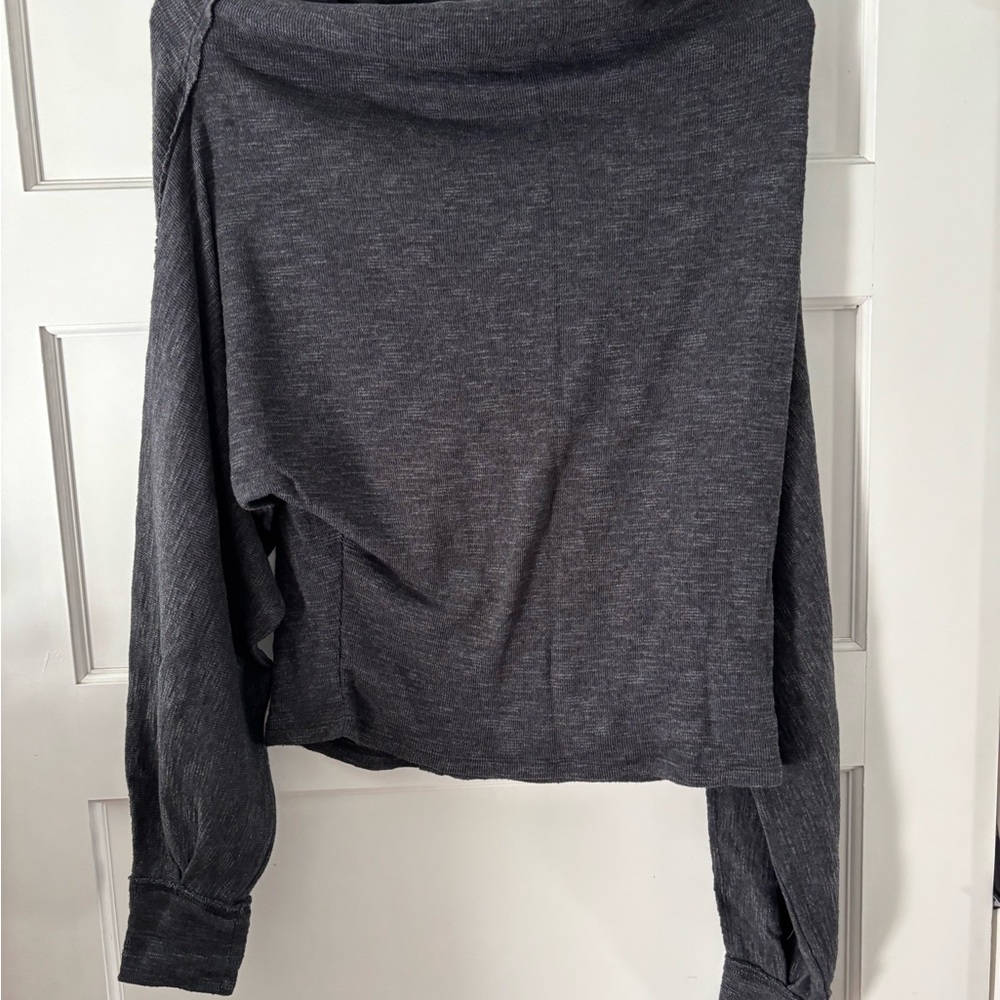 We The Free Gray Cropped Relaxed Hoodie